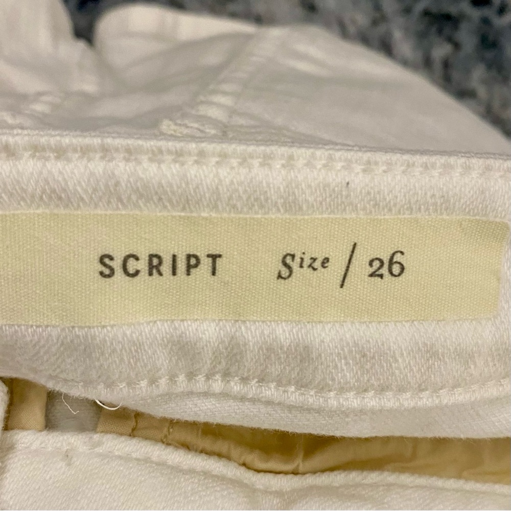 Pilcro and the Letterpress Script Jean Shorts Women’s Size 26 White Denim - Picture 8 of 10